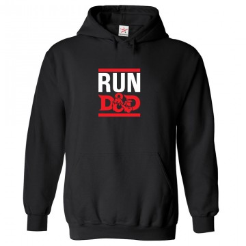 Run D&D Classic Unisex Kids and Adults Pullover Hoodie For Gaming Lovers